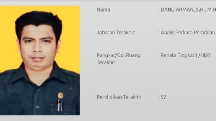 Laman pt-yogyakarta.go.id, nama serta profil Danu Arman eksis di laman resmi Pengadilan Tinggi Yogyakarta.