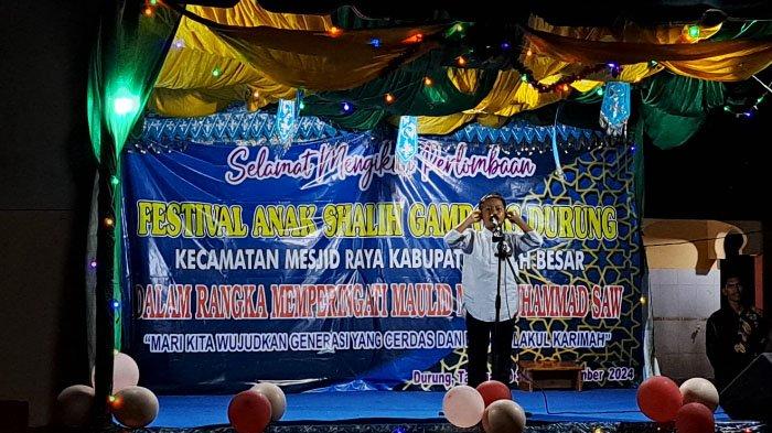 Penampilan seorang peserta pada Perlombaan Festival Anak Shaleh (FASI) Gampong Durung pada 20-23 September 2024.
