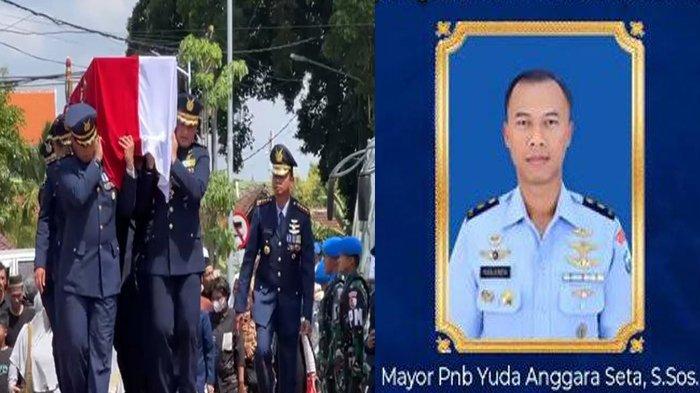 Jenazah Letkol Penerbang (Anumerta) Yuda Seta (38) Pilot Super Tucano yang gugur dalam kecelakaan pesawat latih tempur milik TNI AU di Pasuruan dimakamkan di Taman Makam Pahlawan (TMP) Kota Madiun, Jawa Timur, Jumat (17/11/2023).