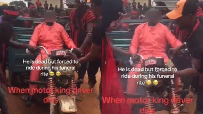 Jenazah pria di Ghana kendarai motor sendiri menuju pemakamannya