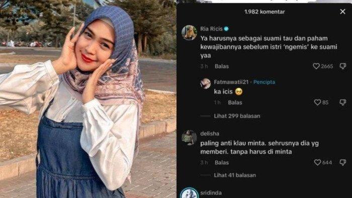 Ria Ricis kepergok komentari konten di TikTok soal ngemis nafkah, banyak publik yang menduga dirinya tengah menyindir sang suami, Teuku Ryan.