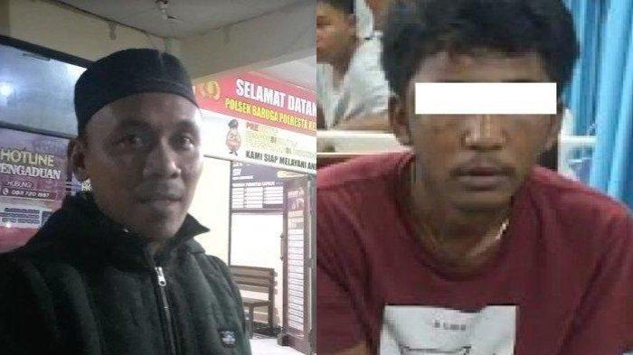 Mursyid Mursi (kiri), seorang imam masjid di Kendari rela membatalkan salatnya demi menangkap maling handphone (kanan). Aksi Heroik Mursyid Mursi, Imam Masjid yang Terpaksa Batalkan Shalat Jumat Demi Tangkap Maling.