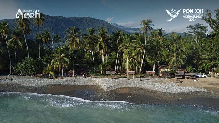 Pesona Pantai Batee Puteh di Desa Lhok Aman, Kecamatan Meukek, Kabupaten Aceh Selatan, Provinsi Aceh.