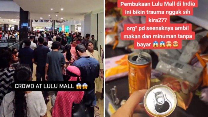 Pembukaan Lulu Mall di India diserbu pengunjung, banyak makanan diambil tanpa dibayar.