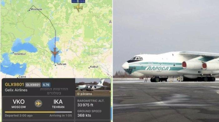 Pada hari Jumat pukul 13.16 waktu setempat, Gelix Airlines’ Ilyushin IL-76TD, yang ditetapkan sebagai GLX9810, terpantau radar penerbangan mendarat di Bandara Internasional Imam Khomeini setelah berangkat dari Bandara Internasional Vnukovo Moskow pagi itu juga.