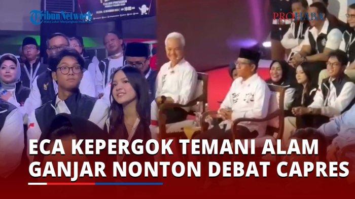 Presenter Eca Aura Kepergok Temani Alam Ganjar Nonton Debat Capres Perdana 2024