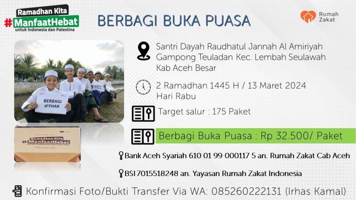 Program Rumah Zakat Ramadhan 1445 H, Berbagi Buka Puasa