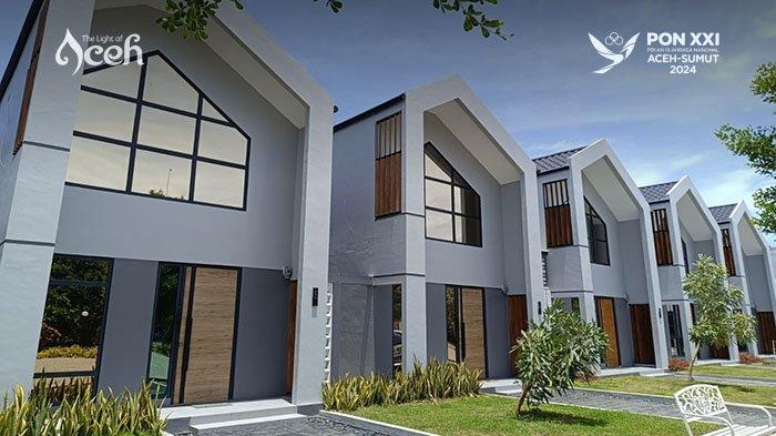 Kamar berkonsep skandinavia di Sribudaya Resort and Homestay di Desa Lampeunurut Ujong Blang, Kecamatan Darul Imarah, Aceh Besar.