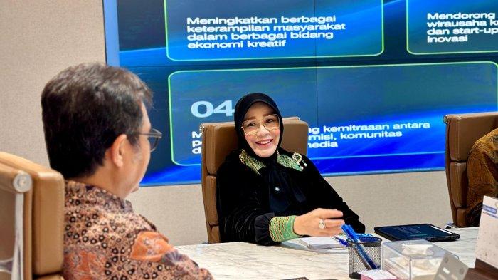 Wali Kota Banda Aceh, Illiza Sa’aduddin Djamal, bertemu dengan Wakil Menteri Komunikasi dan Digital (Komdigi) RI, Nezar Patria, di Jakarta, Selasa (18/3/2025).