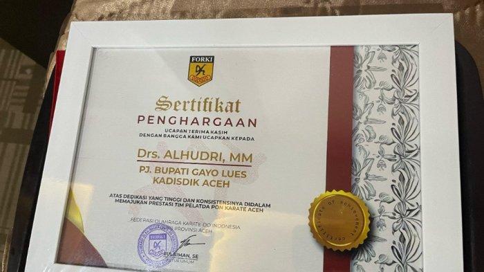 Alhudri Raih Penghargaan Forki