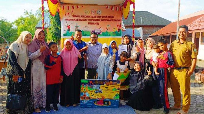 FOTO BERSAMA - Foto bersama peserta dan pendamping lomba di SLB YPAC Dewantara, Aceh Utara, Selasa (17/6/2026)