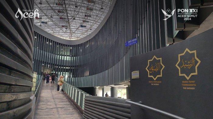 Penampakan salah satu sisi lorong tsunami di Museum Tsunami Aceh.