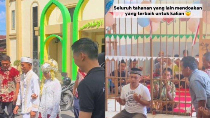 Jeruji besi itu dihias dengan sederhana sebagai wujud merayakan kebahagiaan pengantin yang baru saja menikah