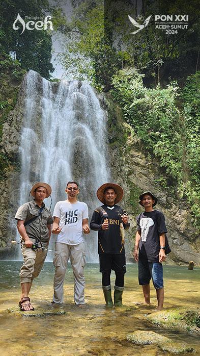 Dokumentasi anggota Pecinta Alam Musang Jak Sabe, Aceh Timur saat mengeksplorasi Air Terjun Sijuk pada 29 April 2024.