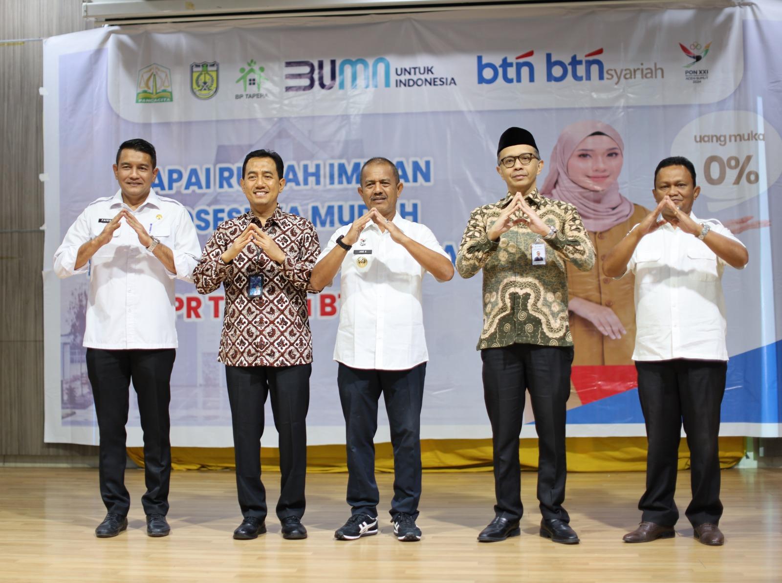 BTN Syariah menggandeng BP Tapera melakukan sosialisasi mengenai pembiayaan perumahan subsidi kepada seluruh PNS yang berada di wilayah kerja Pemerintah Provinsi Aceh, Banda Aceh, Bireuen, Lhokseumawe, Aceh Utara, dan Meulaboh. Rabu (28/08/24).