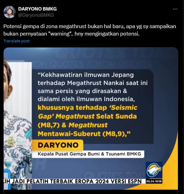 Isu Gempa Megathrust