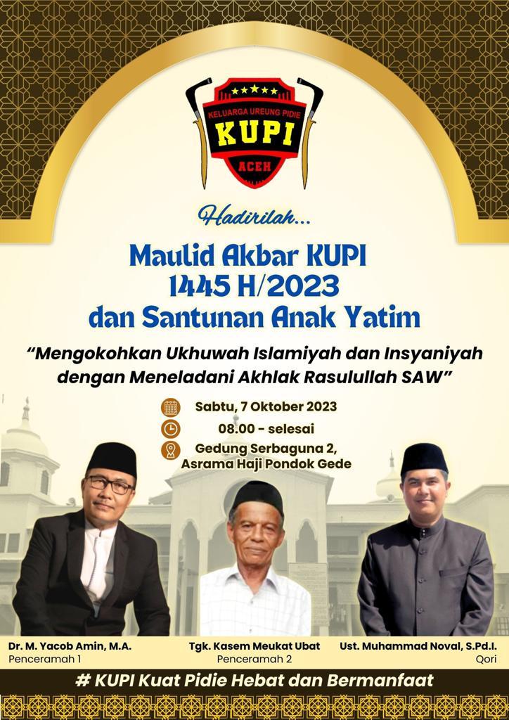 Maulid Akbar yang dilaksanakan Keluarga Ureung Pidie (KUPI)