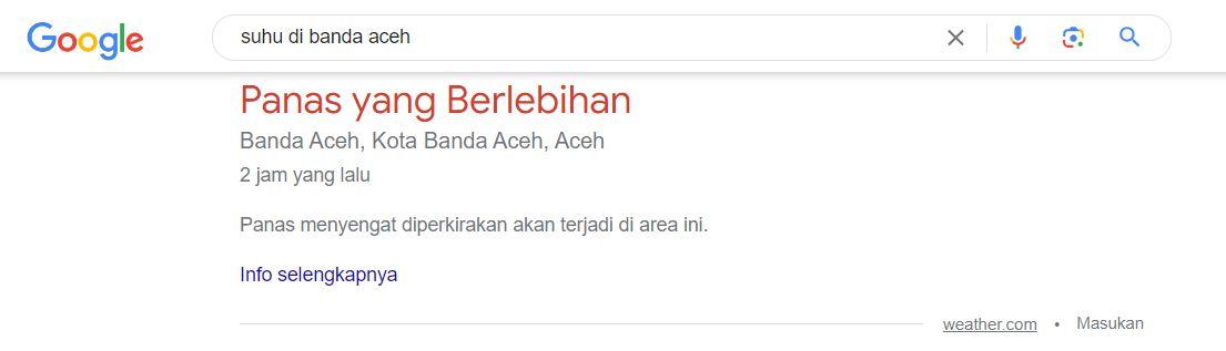 Peringatan Google 'Panas yang berlebihan'