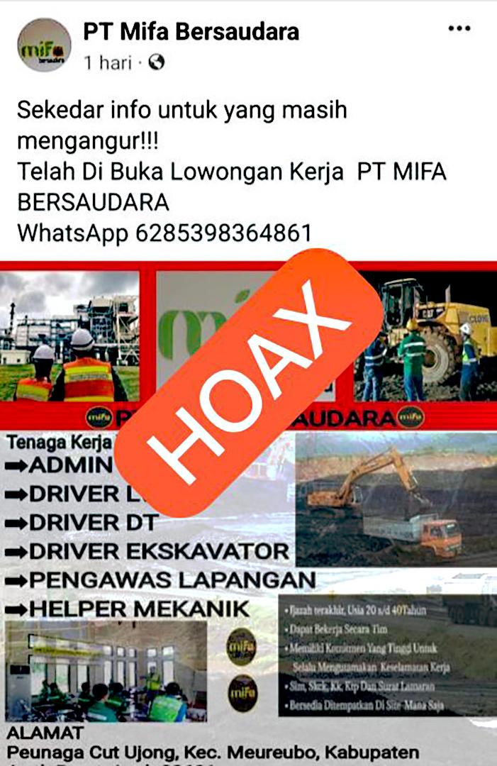 PT MIFA HIMBAU MASYARAKAT WASPADA DENGAN SEGALA JENIS PENIPUAN