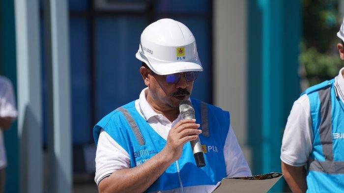NATARU: Arahan General Manager PLN UIW MMU, Awat Tuhuloula kepada seluruh peserta Apel Siaga Natal dan Tahun Baru 2024, Rabu (20/12/2023).