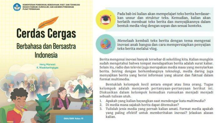 Dalam buku Bahasa Indonesia Kelas 11 Kurikulum Merdeka halaman 33 tersebut siswa diminta menjawab sejumlah pertanyaan terkait berita multimedia.