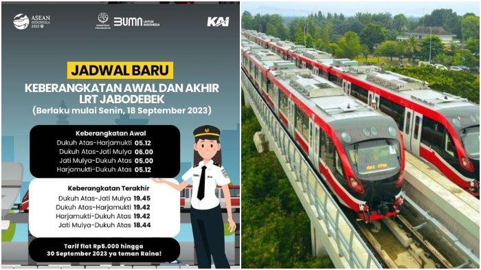 Berikut update jadwal keberangkatan LRT Jabodebek, yang berlaku mulai Senin, 18 September 2023.