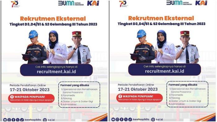 KAI membuka rekrutmen tingkat D3, D4/S1 dan S2 gelombang III Tahun 2023