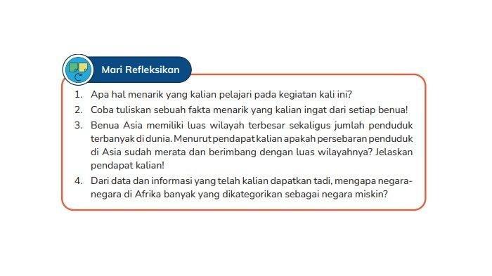 Kunci Jawaban IPAS Kelas 6 Halaman 58 59 Kurikulum Merdeka: Coba tuliskan sebuah fakta menarik yang kalian ingat dari setiap benua!