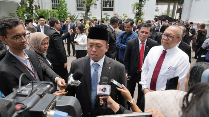 Menteri Agraria dan Tata Ruang/Kepala Badan Pertanahan Nasional (ATR/BPN), Nusron Wahid usai dilantik Presiden Republik Indonesia, Prabowo Subianto di Istana Negara, Jakarta, Senin (21/10/2024).