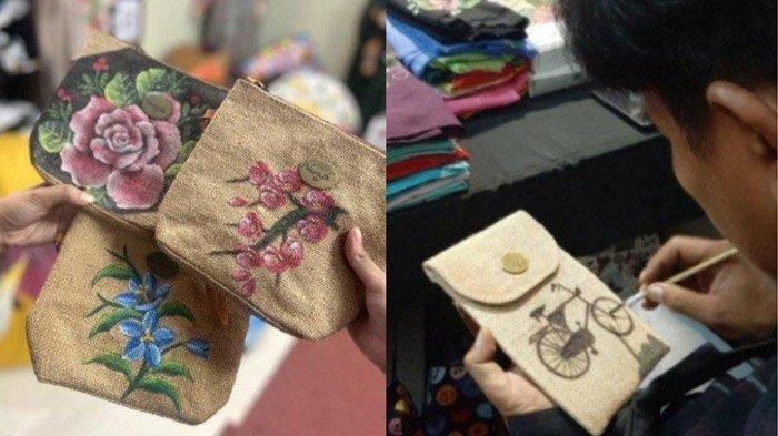 PERAJIN LOKAL - Salah satu produk perajin lokal Cenderaloka, Nasrafa Lukis yang menjual tas dan pouch lukis gaya autentik.