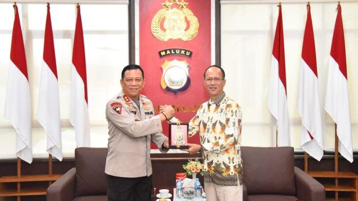 Direktur Universitas Terbuka (UT) Ambon, Yuli Tirtariandi El Anshori, mengunjungi Markas Kepolisian Daerah (Polda) Maluku, Rabu (12/6/2024).
