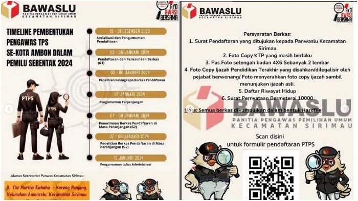 jadilah bagian dari Panwas Kecamatan Sirimau sebagai Pengawas Tempat Pemungutan Suara Pemilu 2024