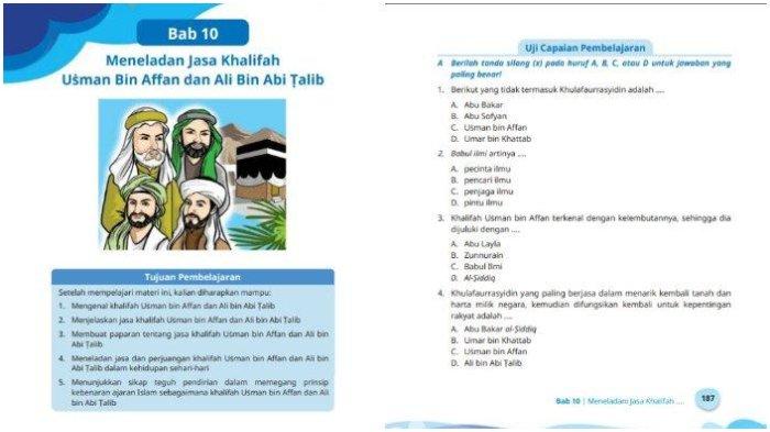 Pendidikan Agama Islam kelas 6 Kurikulum Merdeka halaman 187, 188, dan 189.