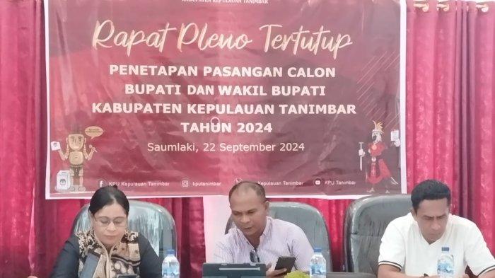 Penetapan lima pasangan calon (paslon) pada Pemilihan Bupati dan Wakil Bupati tahun 2024 oleh Komisi Pemilihan Umum (KPU) Kabupaten Kepulauan Tanimbar, Minggu (22/9/2024)