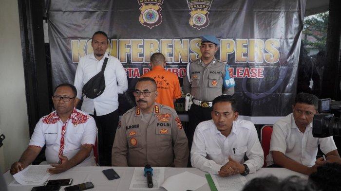 Konferensi pers kasus penganiayaan pelajar oleh anak Ketua DPRD Ambon, Rabu (2/8/2023).