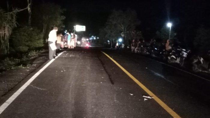 Situasi di TKP pasca lakalantas maut yang terjadi di jalur tengkorak Jalan Raya Denpasar-Gilimanuk, Banjar Munduk Bayur, Desa Tuwed, Kecamatan Melaya, Jembrana, Mingggu 9 Juli 2023 malam - 2 Perempuan dan 1 Balita Tewas di TKP, Lakalantas Maut di Jalur Tengkorak Jembrana Kembali Terjadi