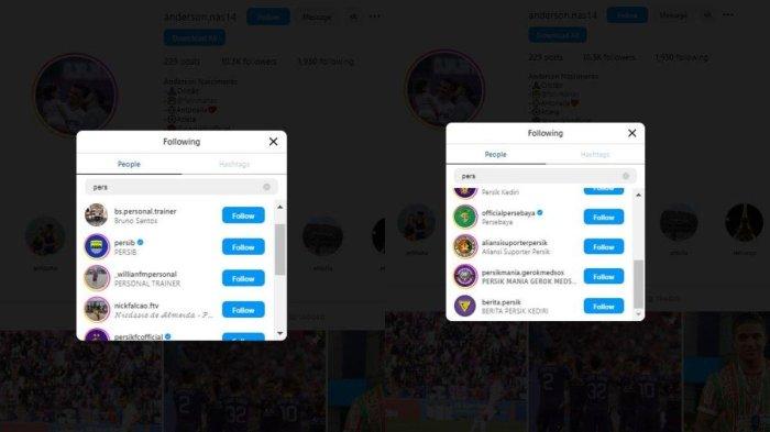Anderson Nascimento follow Persib Bandung (kiri) dan Persebaya Surabaya (kanan).