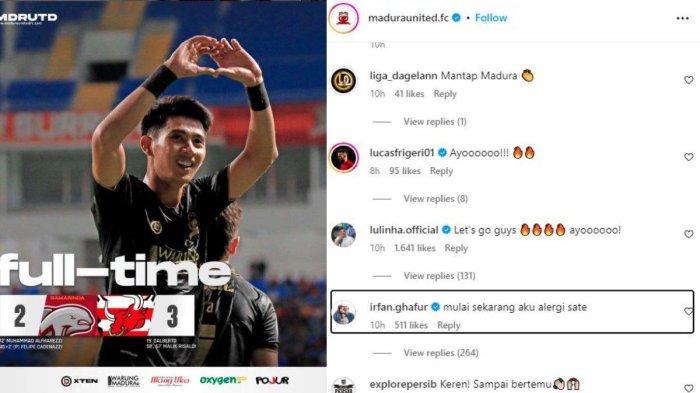 Berbagai sorotan kepada Madura United yang mampu mengalahkan Borneo FC dan melaju ke final Championship Series Liga 1 2023, Minggu, 19 Mei 2024. Instagram @maduraunited.fc