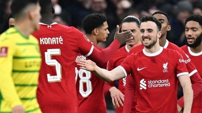 Diogo Jota merayaan gol ke gawang Chelsea pada lanjutan Liga Inggris 2023-2024