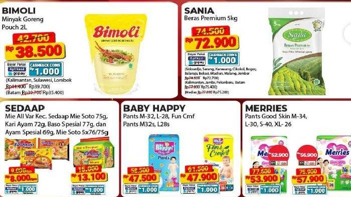 Gebyar promo di Alfamart periode 18-23 Desember 2024 menghadirkan Sania Beras Premium dengan harga diskon.
