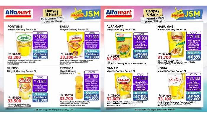 HARGA Minyak Goreng Hari Ini 16 Desember 2023 di Promo JSM Alfamart.