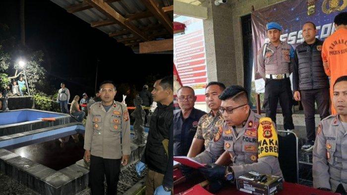 PEMBACOKAN - Satreskrim Polres Bangli menggelar pers rilis kasus pembacokan di Kintamani, di Polres Bangli, Kamis (1/8).