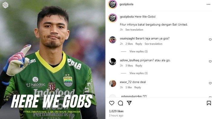 Kiper Persib Bandung, Fitrul Dwi Rustapa dikabarkan makin dekat ke Bali United.