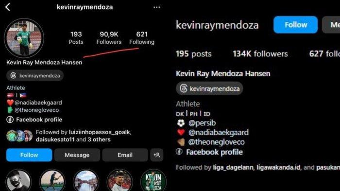 Kiper anyar Persib Bandung, yakni Kevin Ray Mendoza mendapat lonjakan followers Instagram setelah bergabung dengan Pangeran Biru di putaran kedua Liga 1 2023 ini. Instagram @kevinraymendoza