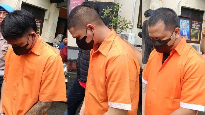 Kolase foto: 3 pelaku yang menghabisi nyawa I Made Agus Aditya di Jalan Raya Tojan, Desa Pering, Kecamatan Blahbatuh, Gianyar, Bali saat rilis pers di Mapolres Gianyar, Kamis 23 Januari 2025.