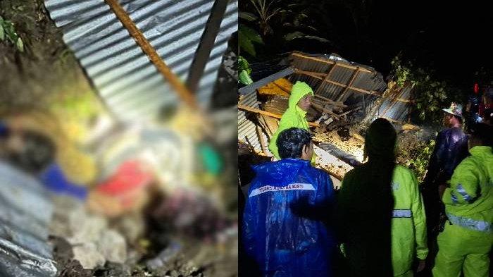 Kolase foto kejadian longsor di Desa Pikat, Klungkung, Bali pada 19 Januari 2025.