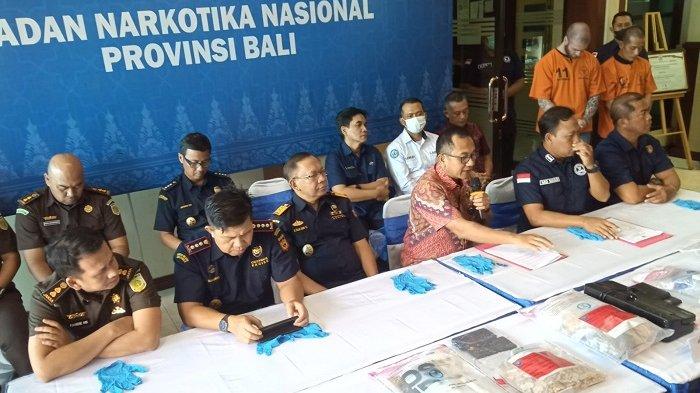 UNGKAP - Konferensi pers kasus narkotika mengungkap sejumlah jaringan lokal dan mancanegara, di Kantor BNNP Bali, Kota Denpasar, Bali, pada Kamis 6 Maret 2025.