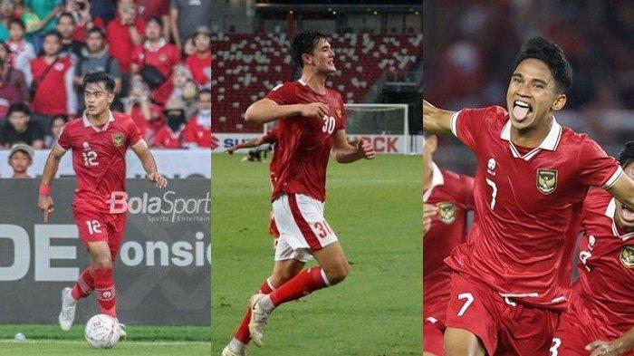 Marselino Ferdinan (kanan), Elkan Baggott(tengah), dan Pratama Arhan (kiri) bakal absen bela Timnas di ajang FIFA Matchday hadapi Turkmenistan.