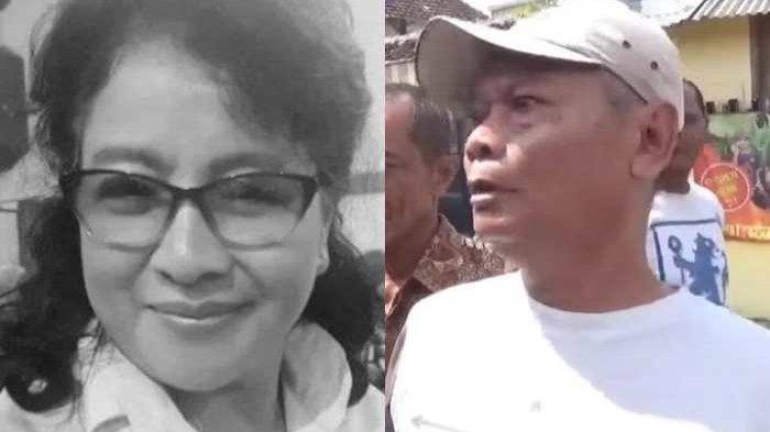 Kolase foto: Ni Made Sutarini (55) korban mutilasi saat masih hidup dan Edi Suwito (baju putih) tetangga yang diperlihatkan potongan tubuh korban oleh pelaku.