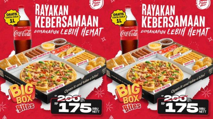 PROMO Besar Pizza Hut 8-31 Desember 2024, Beli Big Box Bites FREE Coca-Cola 1L